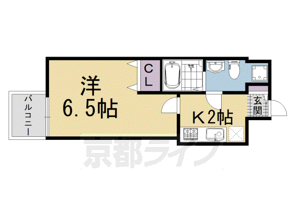 プレサンスNEO京都烏丸(1K/8階)の間取り写真