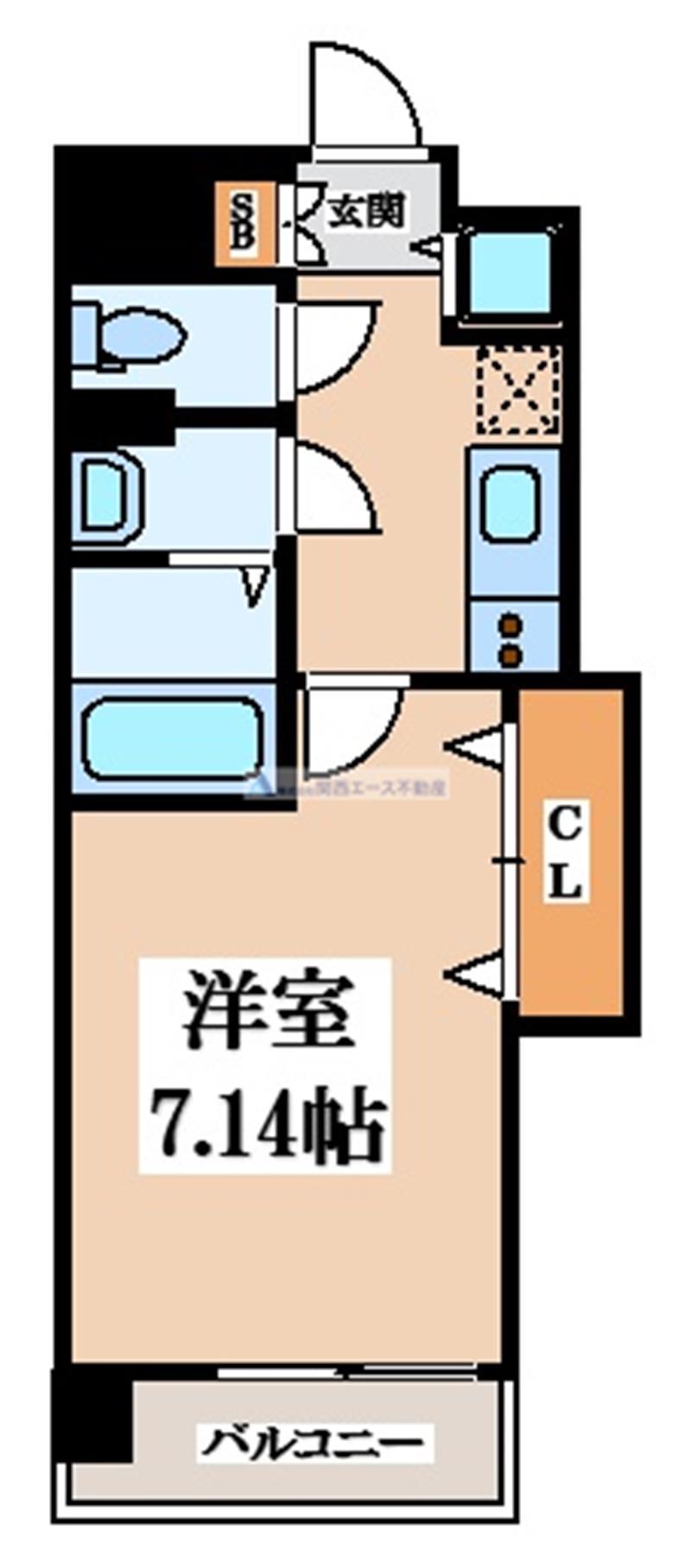LUXE布施駅前(1K/7階)の間取り写真