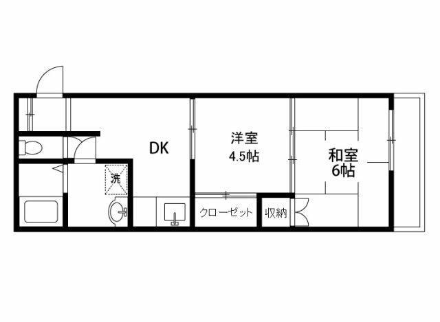 シティーユープラザ(2DK/2階)の間取り写真