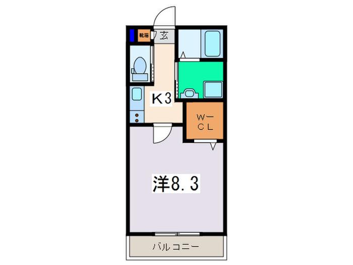 レジデンスKITAI(1K/2階)の間取り写真