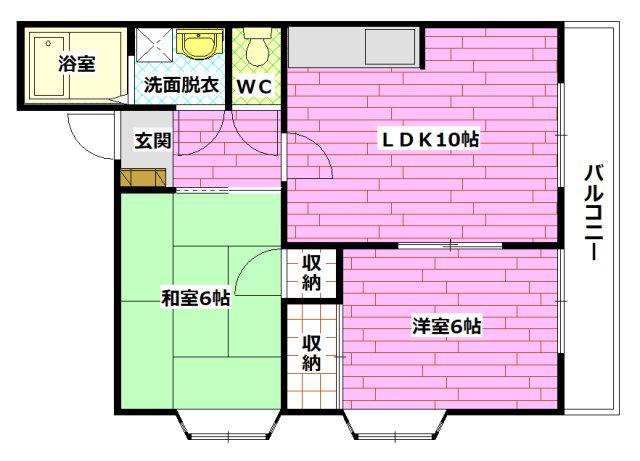 セピア大町(2LDK/3階)の間取り写真