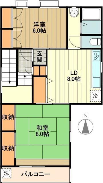 園部ビル(2DK/4階)の間取り写真
