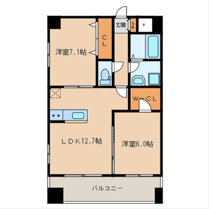 マーブル リヌーキー II(2LDK/3階)の間取り写真