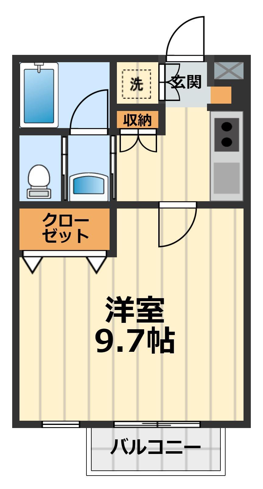 L・とれじゃー6(1K/2階)の間取り写真