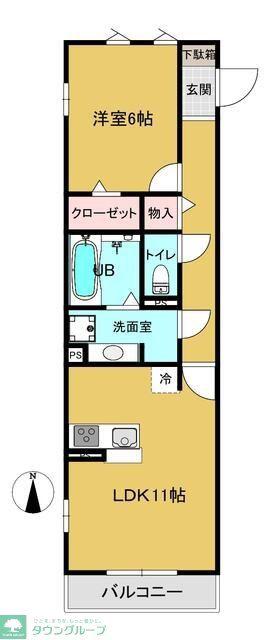 ルーチェ柴崎台(1LDK/3階)の間取り写真