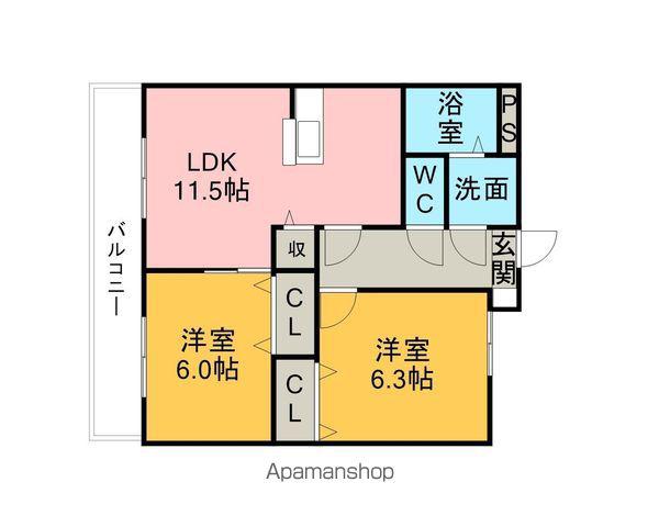 コンフォート刈谷東陽町(2LDK/7階)の間取り写真
