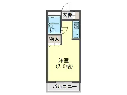 伸栄マンション(ワンルーム/3階)の間取り写真