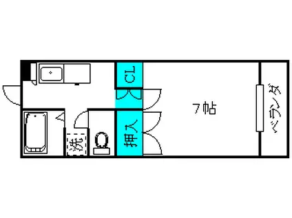 ステージK(1K/2階)の間取り写真
