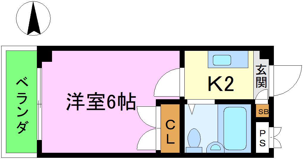 EIGHTY EIGHT樋野本(1K/2階)の間取り写真