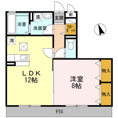 KファインA(1LDK/3階)の間取り写真