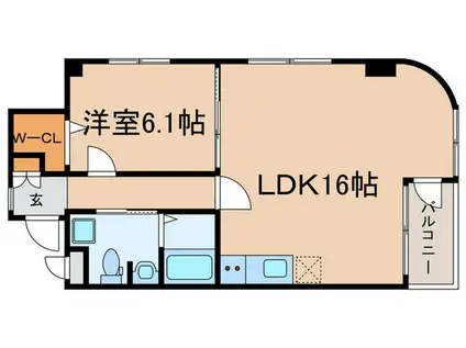 KUレジデンス(1LDK/2階)の間取り写真