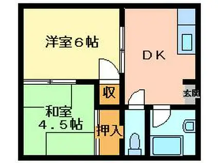 コーポ永山(2DK/2階)の間取り写真