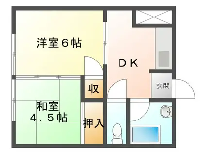 コーポ永山(2DK/2階)の間取り写真