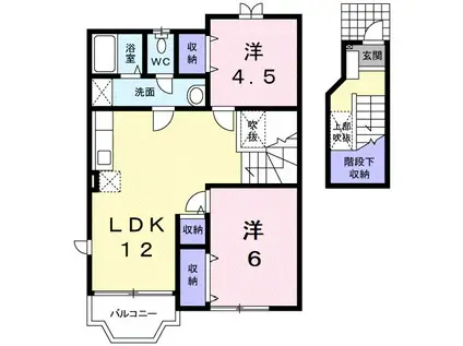 メゾンセレッソC(2LDK/2階)の間取り写真