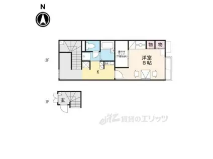 レオパレス藤の木Ⅱ(1K/2階)の間取り写真