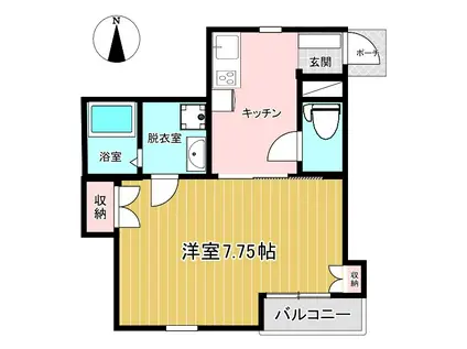 AMBITION白鴎イースト(1DK/1階)の間取り写真