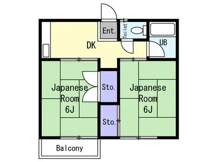 コーポ石井(2DK/2階)の間取り写真