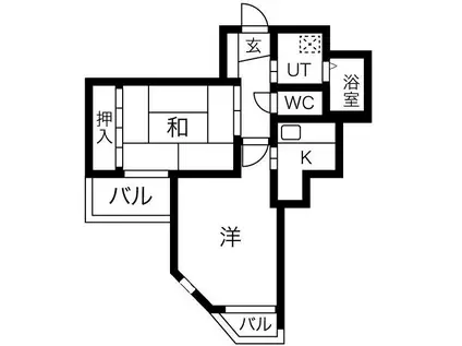 ラウムズ虹ヶ丘(2K/2階)の間取り写真