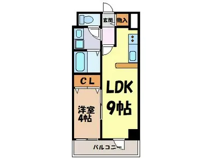 ヴェルジュコートI(1LDK/2階)の間取り写真