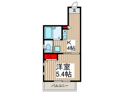 TOMIOハウス(1K/2階)の間取り写真