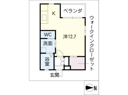 メゾンド銀乃杜II(ワンルーム/2階)の間取り写真