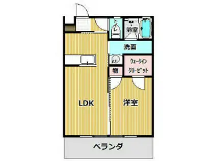 ホワイトモカ(1LDK/2階)の間取り写真