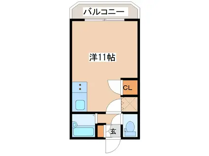 メゾンド・サンマリノ(ワンルーム/2階)の間取り写真