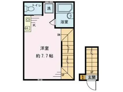 ＪＲ中央線 荻窪駅 徒歩6分 2階建 築8年(ワンルーム/2階)の間取り写真