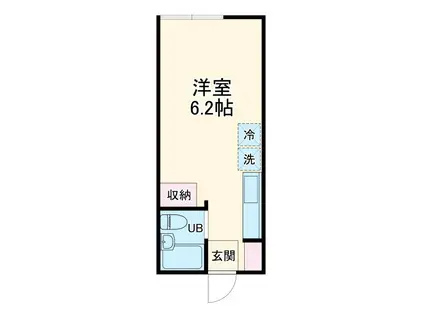 大京ハイム(ワンルーム/2階)の間取り写真