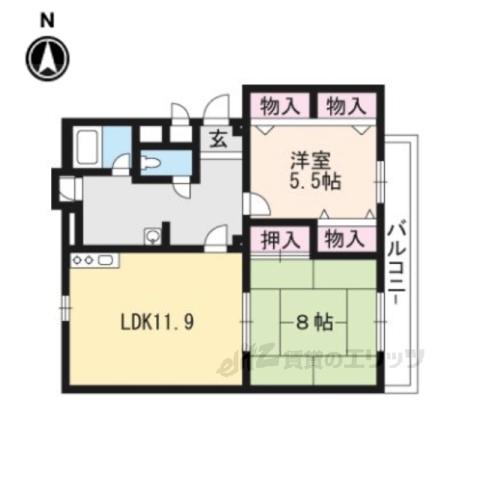 コーポ協和(2LDK/2階)の間取り写真