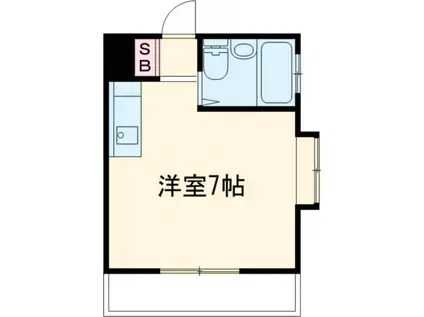 エクセル須賀(ワンルーム/2階)の間取り写真