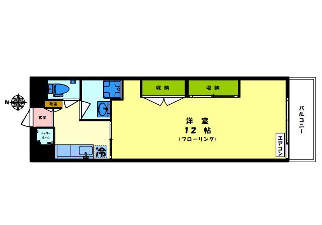 貴也ビル(1K/2階)の間取り写真