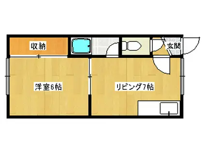ハイツサンシャインA(1DK/2階)の間取り写真