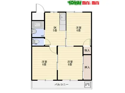 コーポさわやかパートIII(3DK/2階)の間取り写真