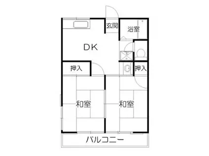 CHアイランド(2DK/1階)の間取り写真