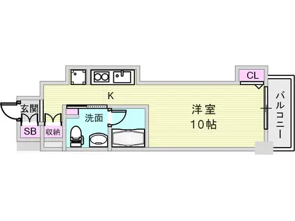 レジディア神戸磯上(ワンルーム/11階)の間取り写真