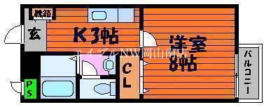フォブールサウス(1K/1階)の間取り写真