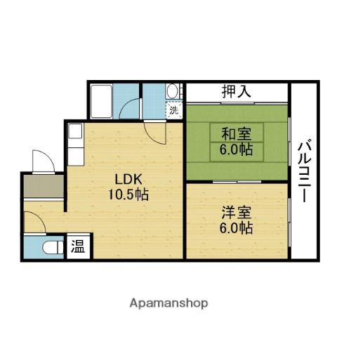 ローズマンション新深江(2LDK/3階)の間取り写真