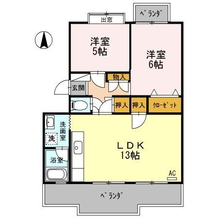 ピュアハイツ(2LDK/1階)の間取り写真