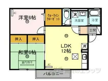 イースト NONAMI六番館(2LDK/2階)の間取り写真