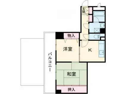 ライオンズマンション明石西江井ヶ島(2DK/1階)の間取り写真