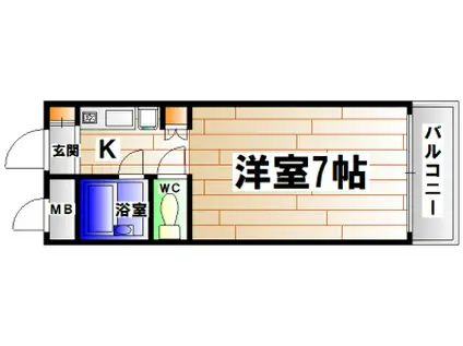 アンシャレー(1K/1階)の間取り写真