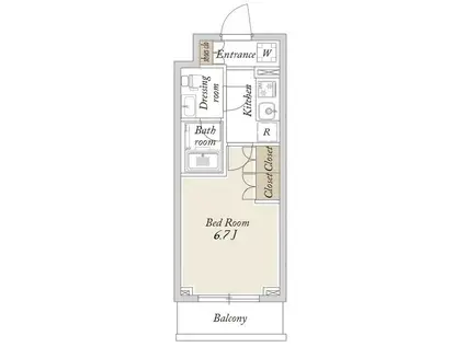 LA DOUCEUR高砂(1K/5階)の間取り写真