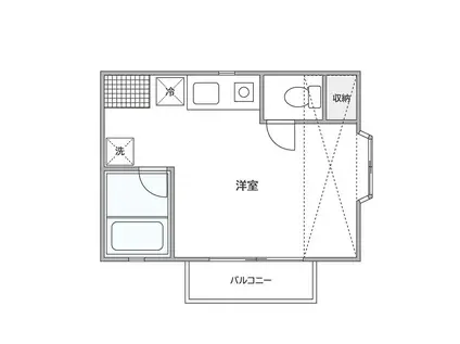 ジュネス五月台(ワンルーム/2階)の間取り写真