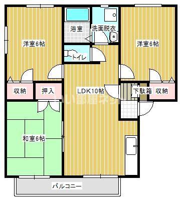 コーポEBISU(3LDK/2階)の間取り写真
