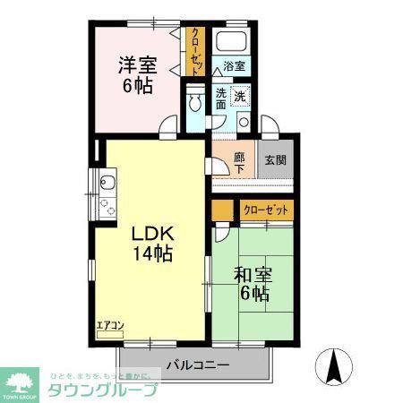 モダンタイムスⅢ(2LDK/2階)の間取り写真