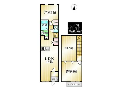 ティラーノ藍住(2SLDK/1階)の間取り写真