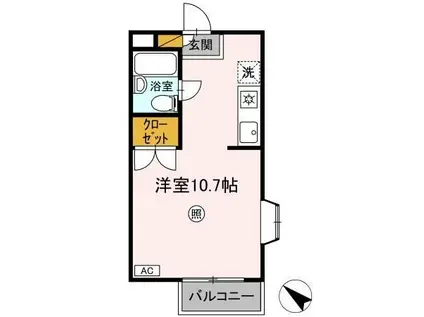 メゾン・ド・浅野II(ワンルーム/1階)の間取り写真