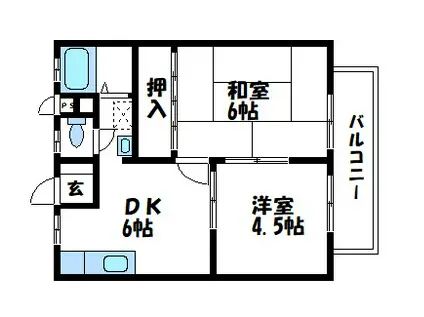 サンライフ新涯(2DK/1階)の間取り写真