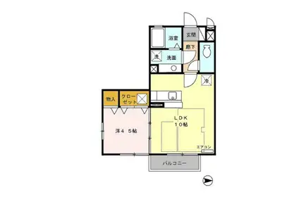 プレジール(1LDK/1階)の間取り写真